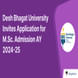 Desh Bhagat University Invites Application for M.Sc. Admission AY 2024-25; Check Details Here